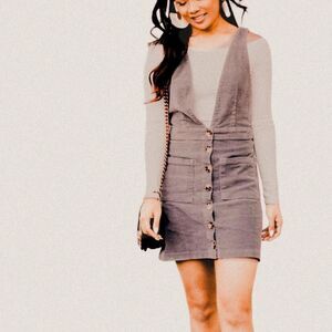 Show Me Your Mumu Connelly Corduroy Overall Mini Dress Dark Academia Preppy S